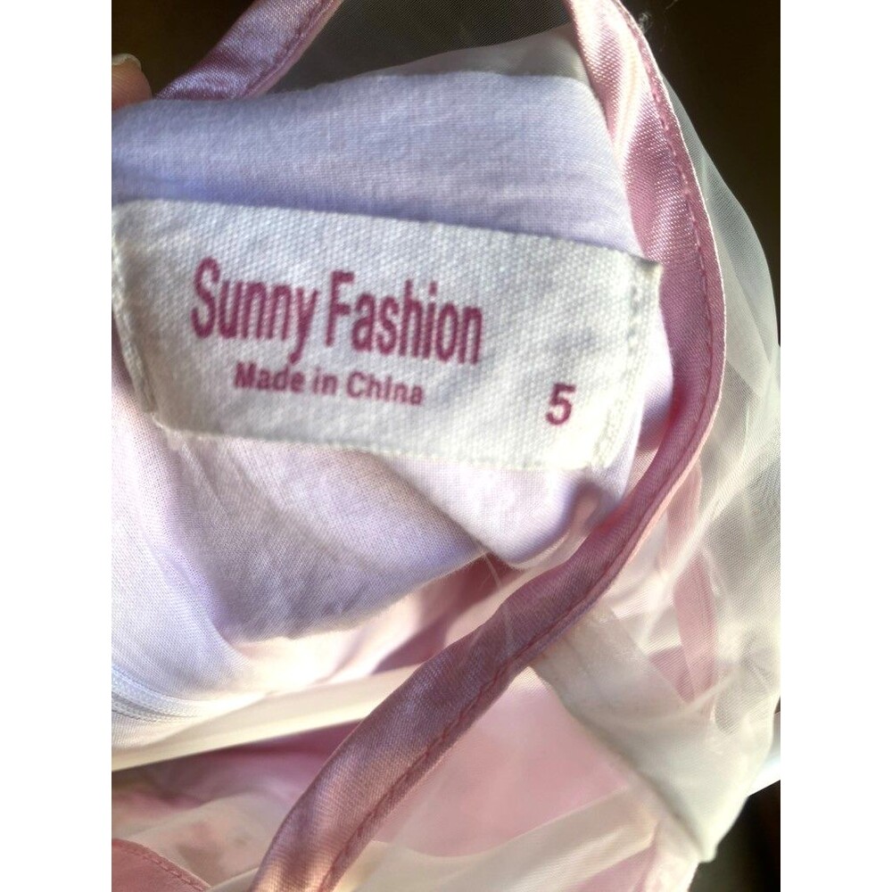 Sunny Fashion Girls Dress Unicorn Rainbow Tulle Pageant Princess Party -Size 5 T - Picture 14 of 16